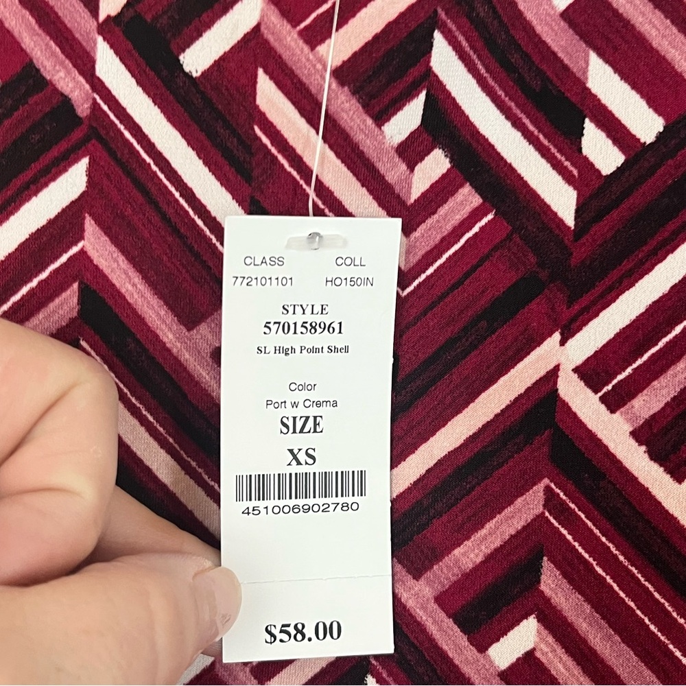 WHBM Geographic Chevron Print Sleeveless Blouse - Size XS - NWT! - Picture 8 of 8